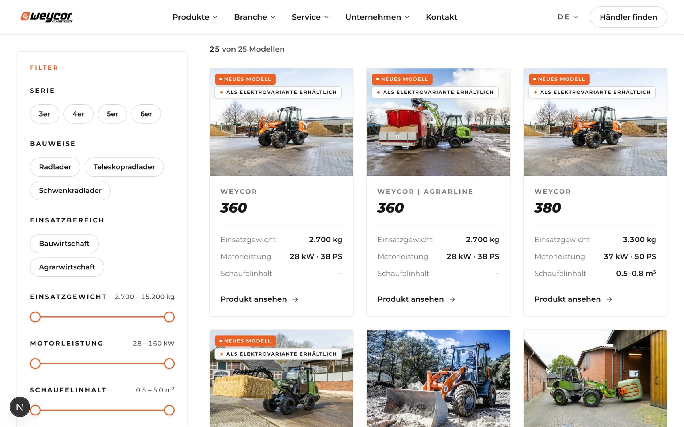 Weycor – Produktwelt