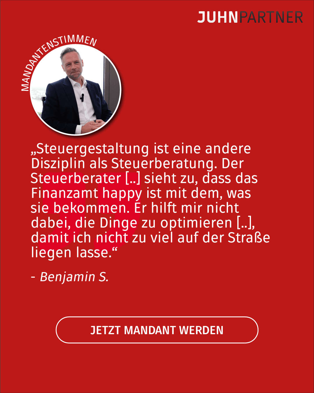 JUHN Partner, Steuern. Sichtbarkeit. Leads im System.